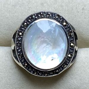 Mother of Pearl and Marcasite Ring